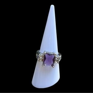 5 for $15 Purple Stone Silver-tone Ring Size 7